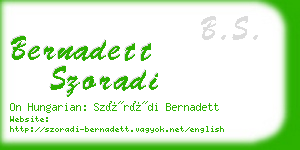 bernadett szoradi business card